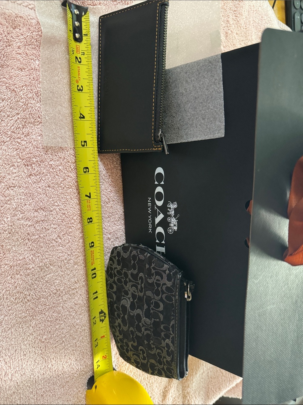 Coach Mini Coin Pouch and Card Sleeve in Black